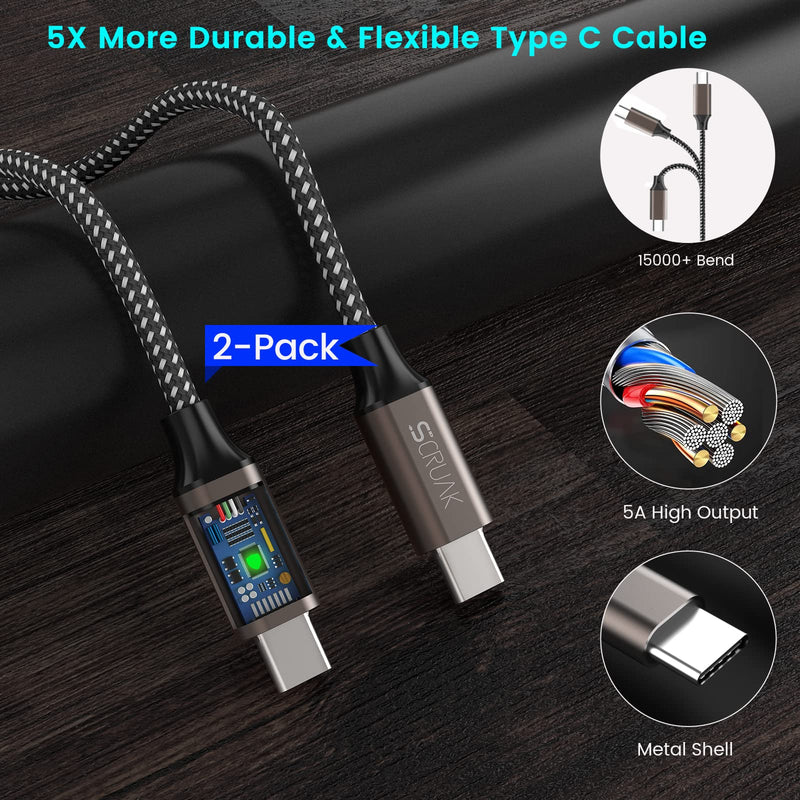  [AUSTRALIA] - S22 Ultra Charger Type C Kit, SCRUAK 45W PPS Super Fast USB-C Wall/Car Charger for Samsung Galaxy S22 Ultra/S22+/S22/S21/S20/Note 20/Note 10+, Tab S8/S8+, Z Fold 4…(with 2X 3.3FT 5A Type C Cable)