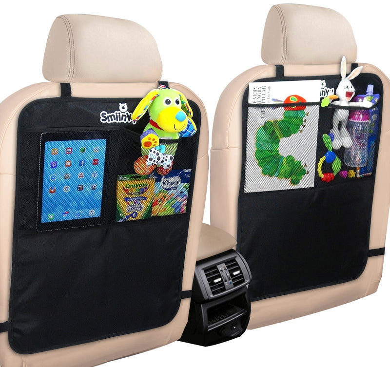  [AUSTRALIA] - Kick Mats + Extra Large Organizer Pocket - Best Backseat Protector As Seat Covers for Your Car, SUV, Minivan or Truck - Vehicle Back Seats & Kids Safety Accessories - Universal Automotive Protectors