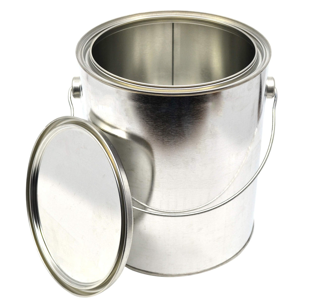  [AUSTRALIA] - 1 Gallon Metal Paint Can with Ears, Bail, and Lid - Made in The USA from Partially Recycled Metal - 100% Recyclable
