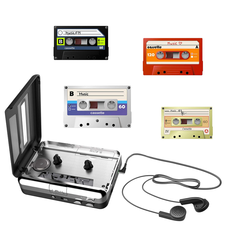  [AUSTRALIA] - Updated Cassette to MP3 Converter, USB Cassette Player from Tapes to MP3, Digital Files for Laptop PC and Mac with Headphones from Tapes to Mp3 New Technology,Silver z106 Silver perfect