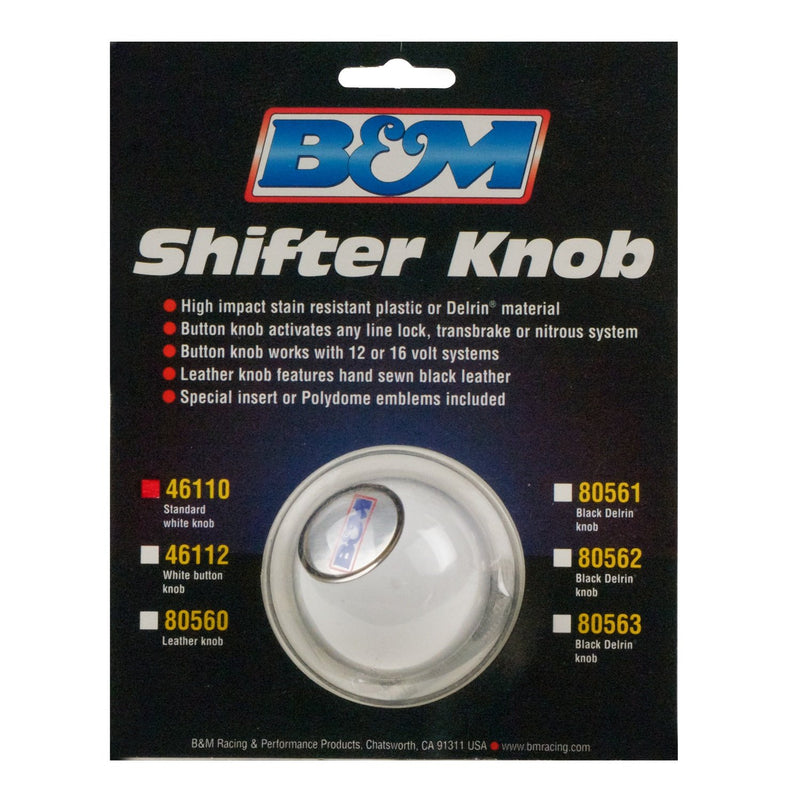  [AUSTRALIA] - B&M 46110 White Replacement Shifter Knob with SAE Threads