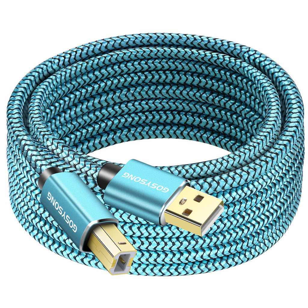  [AUSTRALIA] - Printer Cable 10ft, GOSYSONG USB Printer Cord 2.0 Type A Male to B Male Cable Scanner Cord High Speed Compatible with HP, Canon, Dell, Epson, Lexmark, Xerox, Samsung and More (Blue) USB A 2.0 Printer Cable