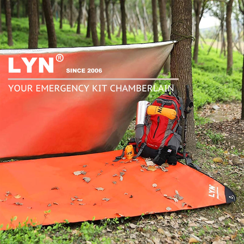  [AUSTRALIA] - Thickening Complex:LYN Multilayer Heavy Duty Emergency Survival Blanket-59.8"✖️83.9",Reflective Mylar Waterproof Windproof Thermal,for Rescue,Car Camping,Hiking,Bushcraft,Snowfield&Mountaineering. Orange - 2