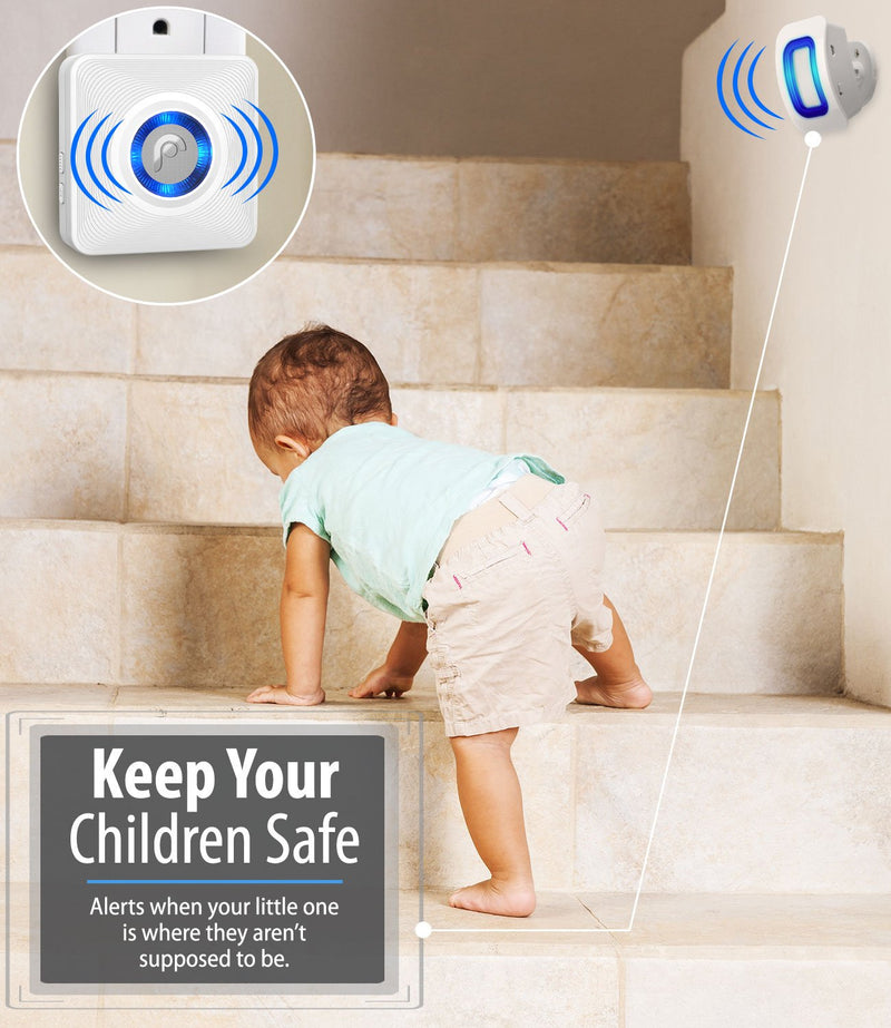  [AUSTRALIA] - Fosmon WaveLink 51005HOM Wireless Home Security Driveway Alarm, Motion Sensor Detect Alert, Store Door Entry Chime Doorbell (500 Feet, 58 Tunes, 5 Volume Levels, LED Indicators) 1 Motion Detector