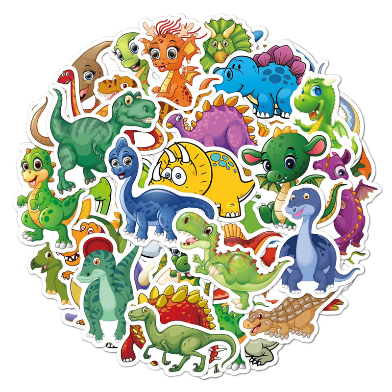  [AUSTRALIA] - 50PCS Dinosaur Stickers,Cute Cartoon Waterproof Stickers for Kids Teens Boys,Vinyl Aesthetic Stickers Bulk Deco Decals Gifts for Water Bottle Journaling Party Favors Hydro Flasks Luggage Computer