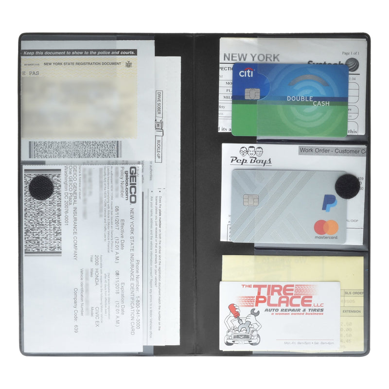  [AUSTRALIA] - Deluxe Insurance and Registration Card Holder - Premium Quality Automobile Essential Documents Wallet Black 1-Pack