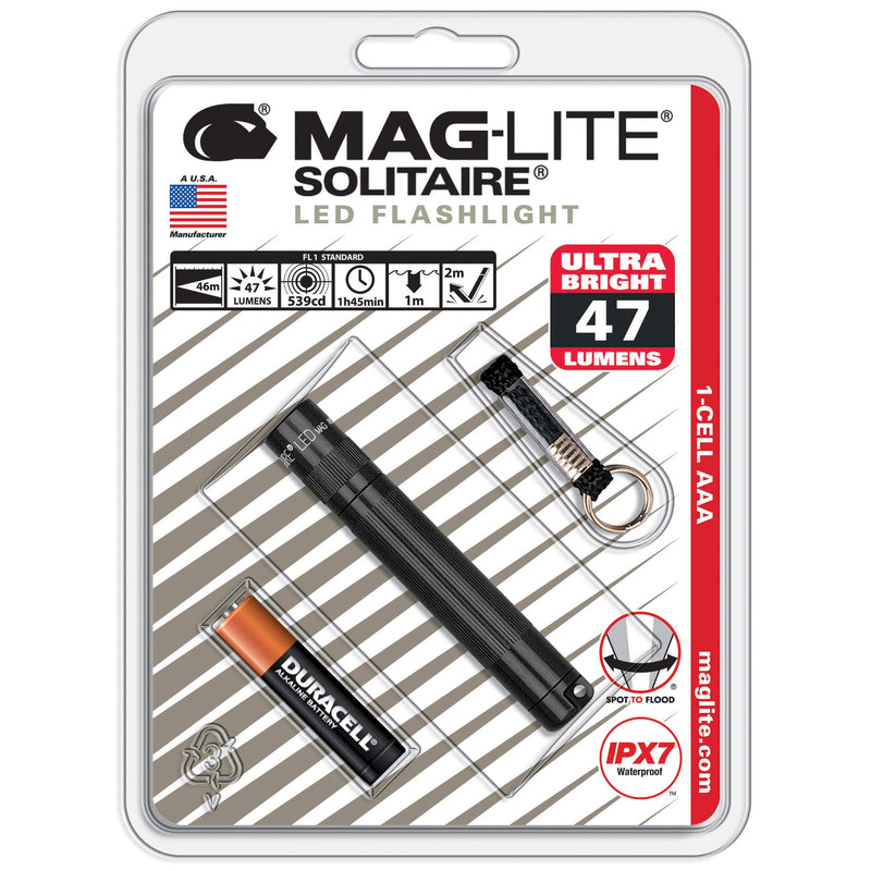 Maglite Solitaire LED 1-Cell AAA Flashlight Black - SJ3A016 - LeoForward Australia