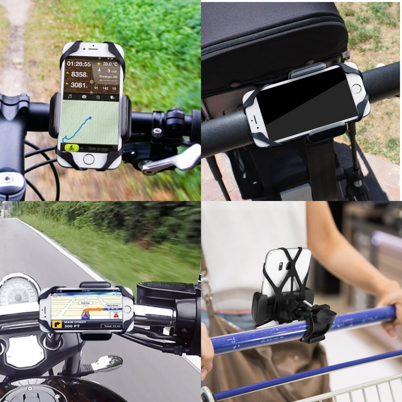  [AUSTRALIA] - Flexzion Universal Bike Phone Mount Holder Adjustable - Handlebar Cradle Clamp for Bicycle Motorcycle Smartphone Device Rotatable Fit iPhone 11 X XR/ 8 7 6s Plus, Galaxy S10 S9, Holds Phone Up to 3.5"