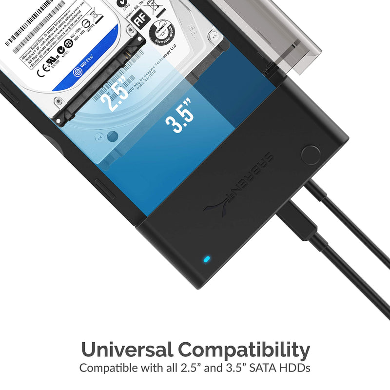 Sabrent USB 3.0 to SATA External Hard Drive Lay-Flat Docking Station with Built-in Cooling Fan for 2.5 or 3.5in HDD, SSD [Support UASP and 6TB] (EC-DFFN) - LeoForward Australia