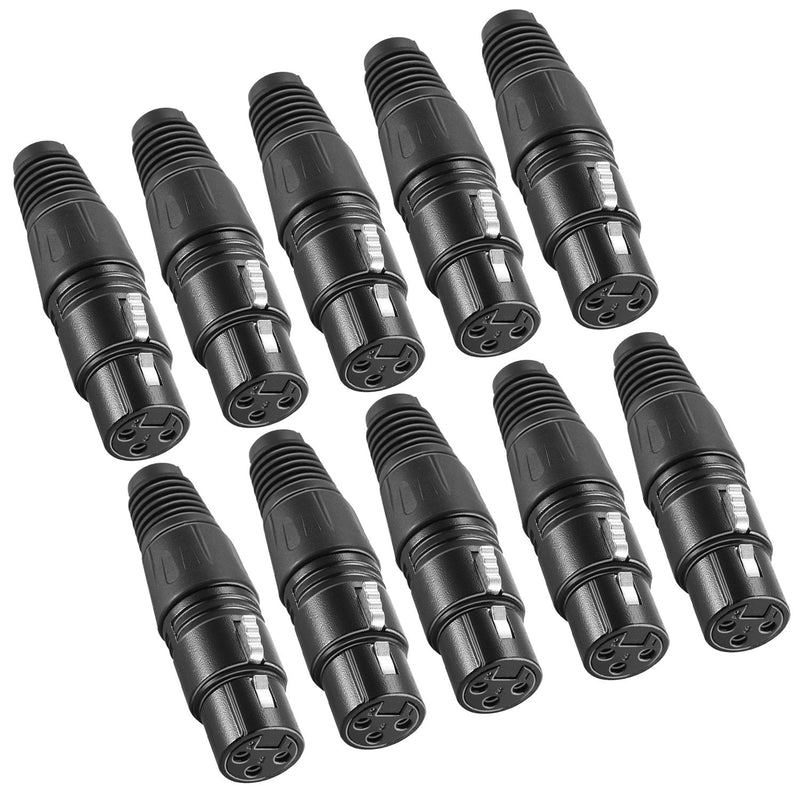  [AUSTRALIA] - Neewer 20-Piece 3 Pin XLR Mic Snake Plug Connector - 10 Male and 10 Female Plug Cable Connector Microphone Audio Socket, Made of Zinc Alloy for High Conductivity and Ultra-low Noise