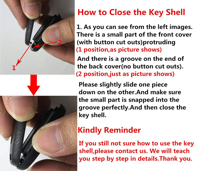 2 Pack Key Fob Shell Case Fit for Honda Accord Civic EX Pilot Keyless Entry Remote Key Housing Replacement with Free Screwdriver Casing Only (Black 2 Pack) - LeoForward Australia