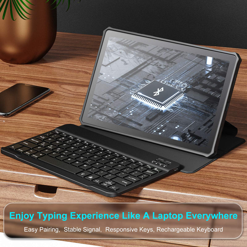 INFILAND Galaxy Tab A7 Backlit Keyboard Case, Multi-Angle 7 Colors Backlight Detachable Wireless Keyboard Case Cover Compatible with Samsung Galaxy Tab A7 10.4 SM-T500/T505/T507 2020 Tablet, Black 01-Black - LeoForward Australia