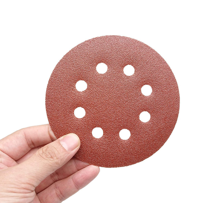  [AUSTRALIA] - 35 Pcs Sanding Discs, 5 Inch Hook and Loop Sandpaper Set 8 Hole Sanding Discs 7 Grades Include 60, 80, 100, 120, 150, 180, 240 Assorted Grit Sand Paper for Random Orbital Sander