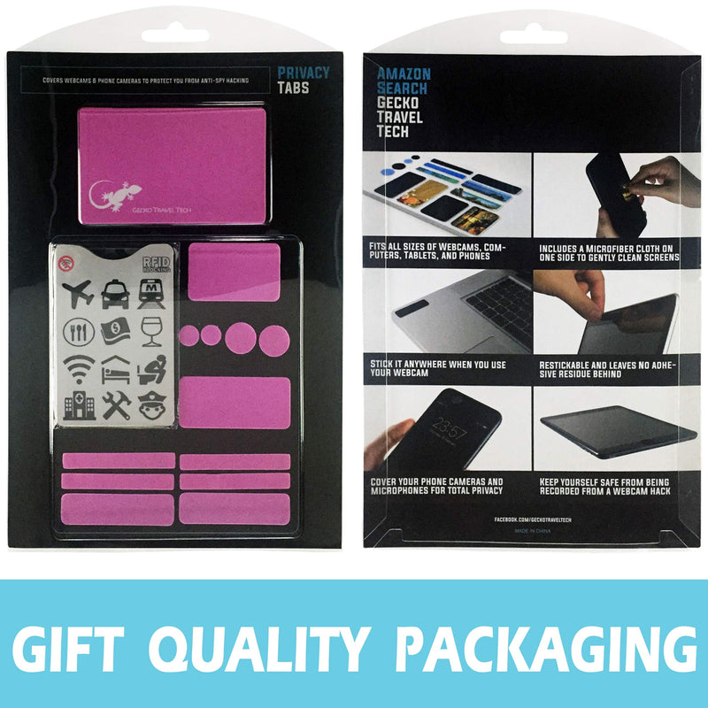  [AUSTRALIA] - Webcam Covers - Laptop Webcam Cover - Tablet Webcam Covers - Smart TV & for Every Size Webcam on Any Device - Reusable/Multi-use – Protect Your Privacy with Gecko - Pink