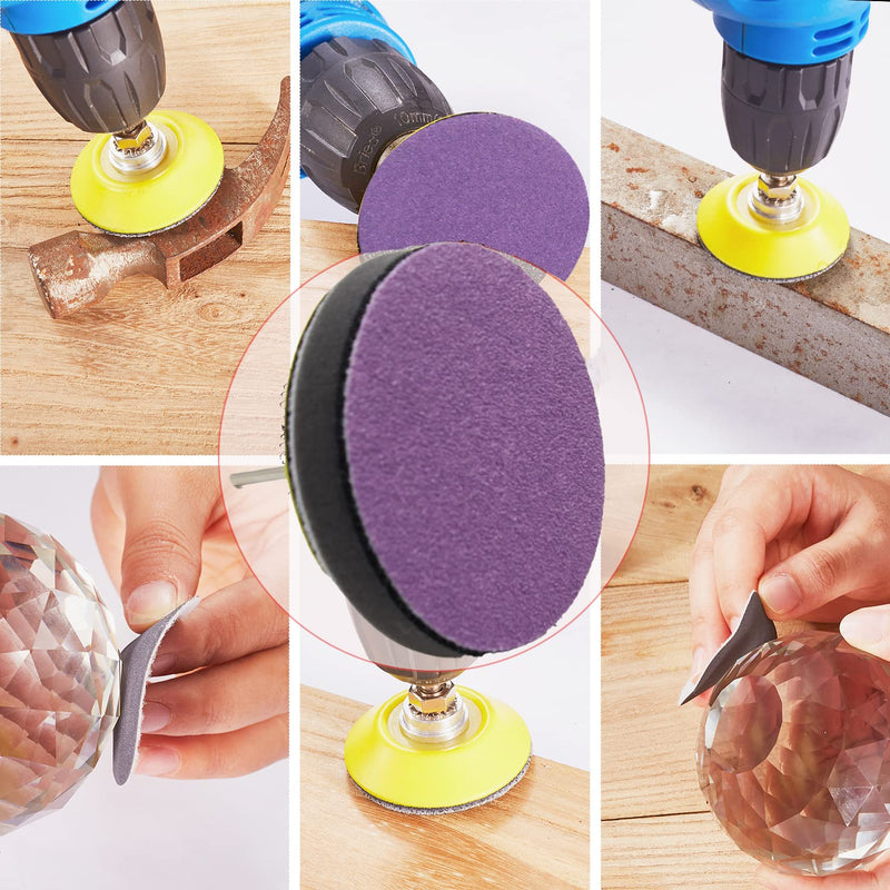  [AUSTRALIA] - 50pcs Sandpaper 3 Inch Sanding Discs Hook and Loop 800-10000 Grits Wet Dry Sandpaper for Automotive Metal Sanding Mirror Jewelry Polishing