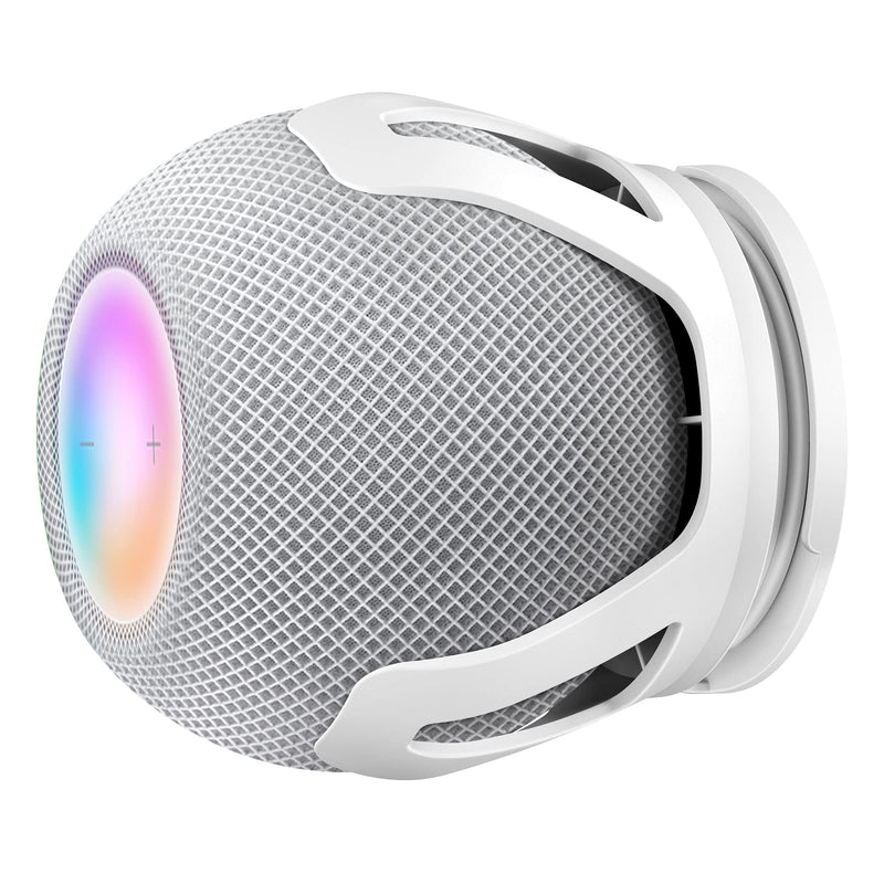  [AUSTRALIA] - HomeMount Compatible with Homepod Mini Wall Mount - Self Adhesive or Drilling Home pod Mini Mount Perfect Cord Management Homepod Mini Holder for Space Saving Homepod Mini Stand White