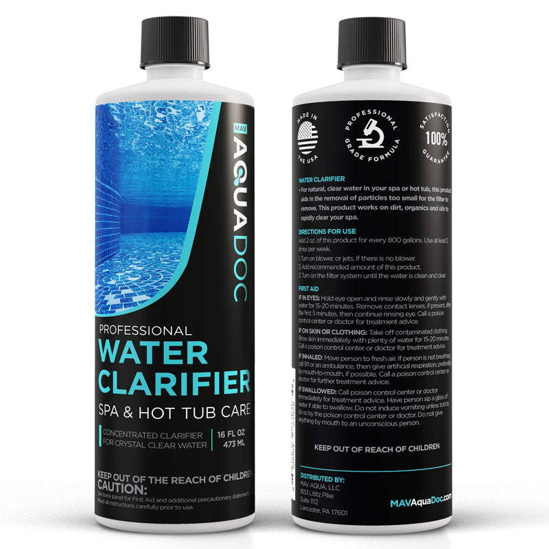 MAV AquaDoc Spa Clarifier & Hot Tub Clarifier for Fast Acting Cloudy Water Treatment, The Spa Clarifier Hot Tub Owners Love, Use Our Hot Tub Water Clarifier to Keep Your Spa Clear & Balanced 16oz 1 Pack of Spa & Hot Tub Clarifier - LeoForward Australia