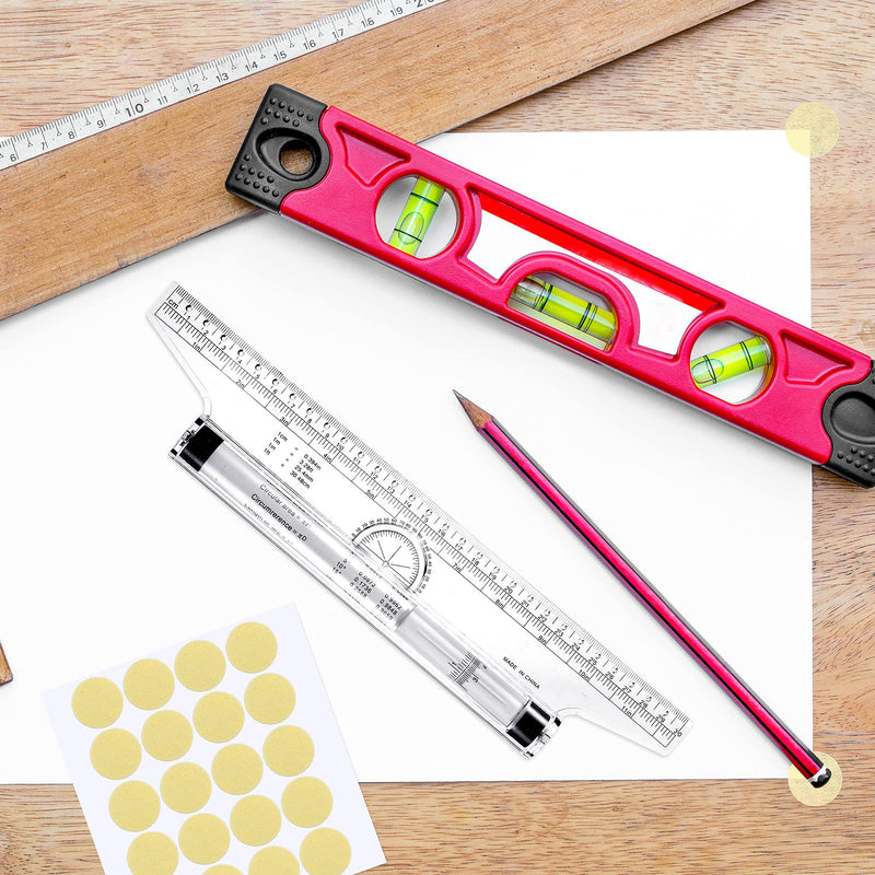  [AUSTRALIA] - 1 Pcs Plastic Measuring Rolling Ruler 12 Inch with 200 Pcs Drafting Tape Multifunctional Drawing Roller Ruler Parallel Rolling Ruler for Measuring, Drafting, Student, Architect, School, Office