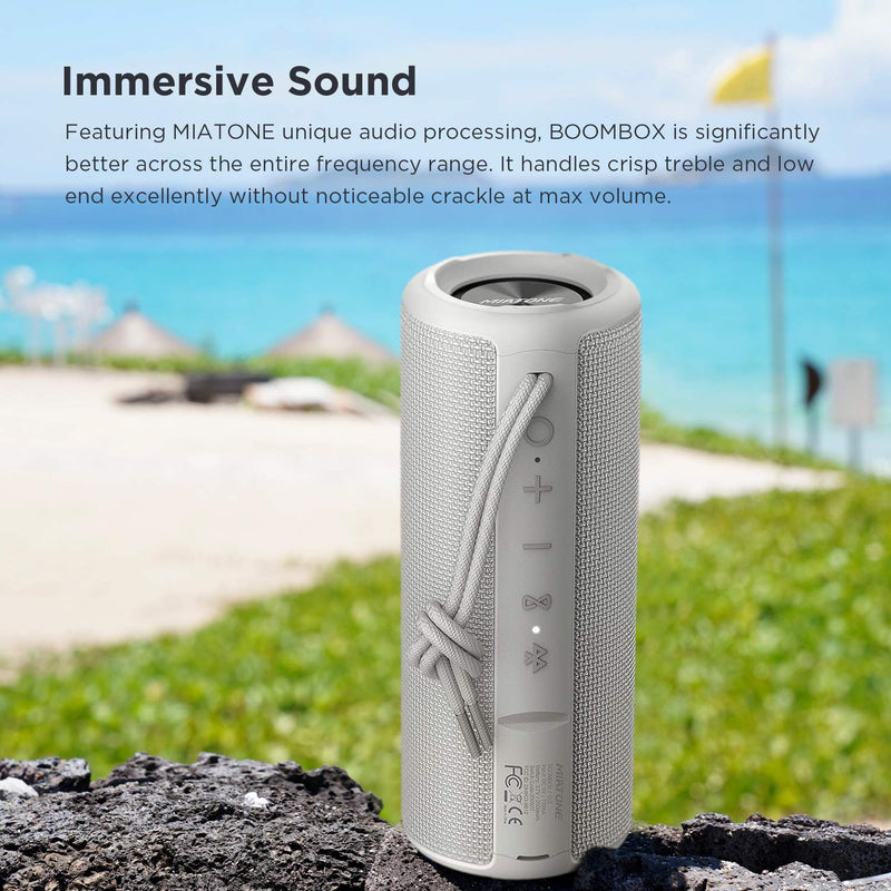  [AUSTRALIA] - MIATONE Outdoor Portable Bluetooth Wireless Speaker Waterproof - Grey