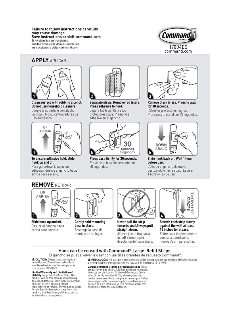  [AUSTRALIA] - Command Jumbo Utility Hook, White, 1-Hook (17004ES) 1 Hook