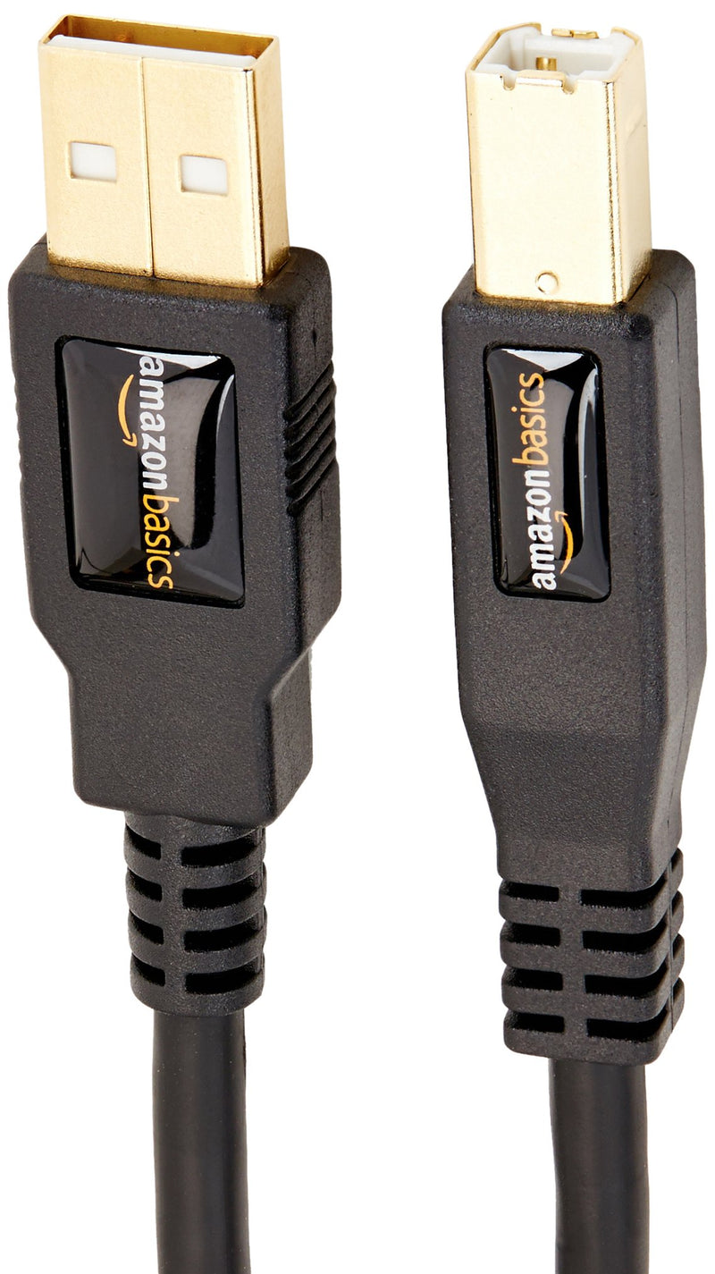  [AUSTRALIA] - Amazon Basics USB 2.0 Printer Cable - A-Male to B-Male Cord - 10 Feet (3 Meters), Black 1-Pack