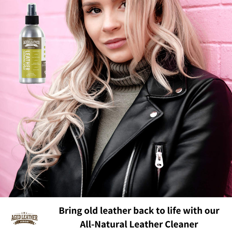  [AUSTRALIA] - Aged Leather Pros pH Balanced Leather Cleaner (8 oz) for Suede, Nubuck, and Any Leather | Protects Purses, Shoes, Jackets, Couches, Auto Interior, Saddles and Much More 8 oz