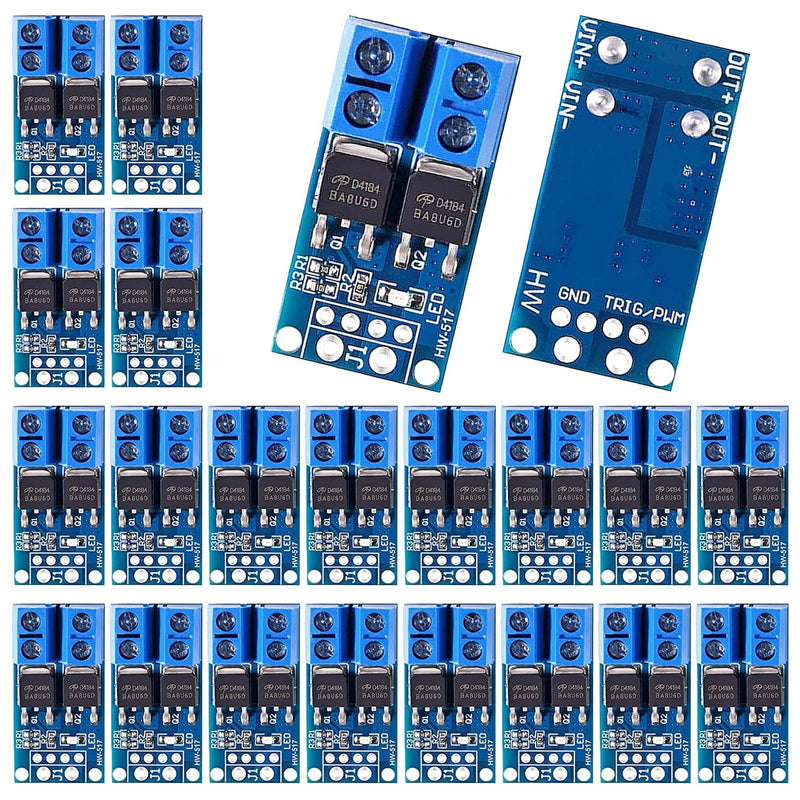  [AUSTRALIA] - Pack of 20 Arduino Mosfet module, Mosfet driver module 5v 36v, Mosfet driver module DC 5v-36v 15A (max. 30A) 400W, dual high-performance switching driver module, PWM controller control panel driver module for Arduino 20