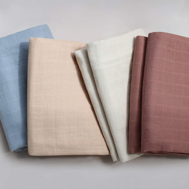  [AUSTRALIA] - LifeTree Baby Swaddle Blankets for Boys & Girls, 100% Organic Cotton, Soft Muslin Receiving Blanket Earthy Color Baby Swaddling for Newborn, 4 Pack, Large 47 x 47 inches a. 4 Pack