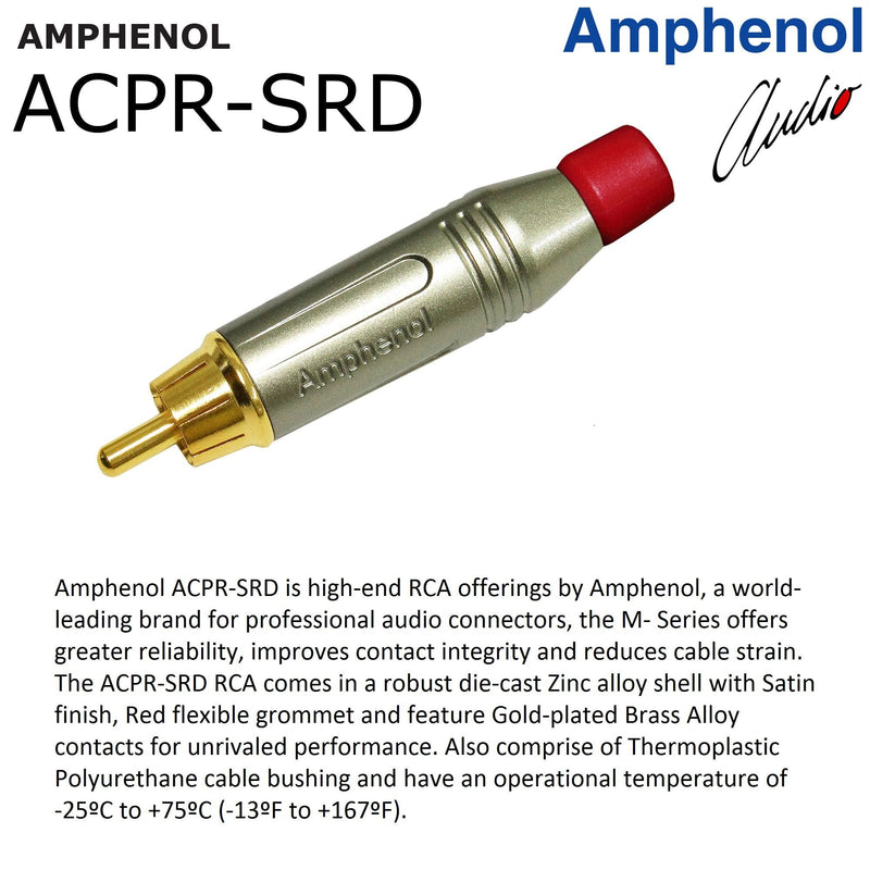  [AUSTRALIA] - WORLDS BEST CABLES 0.5 Foot – Directional Quad High-Definition Audio Interconnect Cable Pair Custom Made Using Mogami 2534 Wire and Amphenol ACPR Die-Cast, Gold Plated RCA Connectors