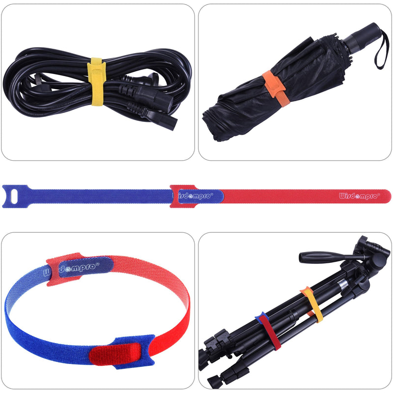  [AUSTRALIA] - 50 Pack 8 Inches Hook and Loop Strap, Self-gripping Fastening Cord Cable Ties, by Wisdompro - Reusable, Durable Functional Ties to Keep Your Home, Office, Workspace from Tangled Messes of Cords 50 Pack, 8 Inch