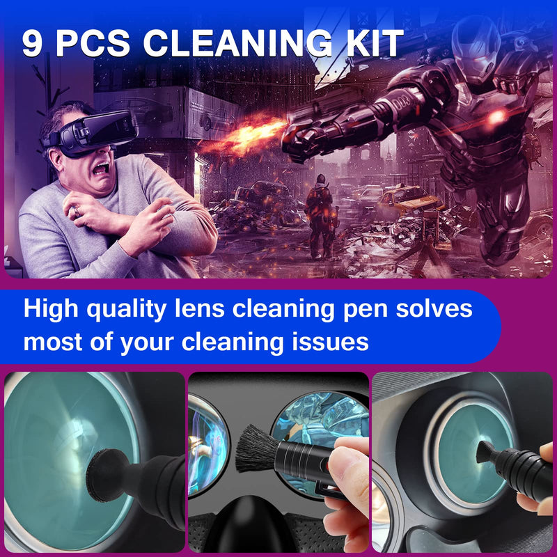  [AUSTRALIA] - VR Headset Cleaning Kit, VR Lens Cleaner, Lens Pen Cleaner Kit for Meta Oculus Quest 2/Hololens 2/Xbox/PS4/Wii, Cleaning kit for Camera Game Controller VR Accessories, Phone Cleaning Kit, AR Cleaner black