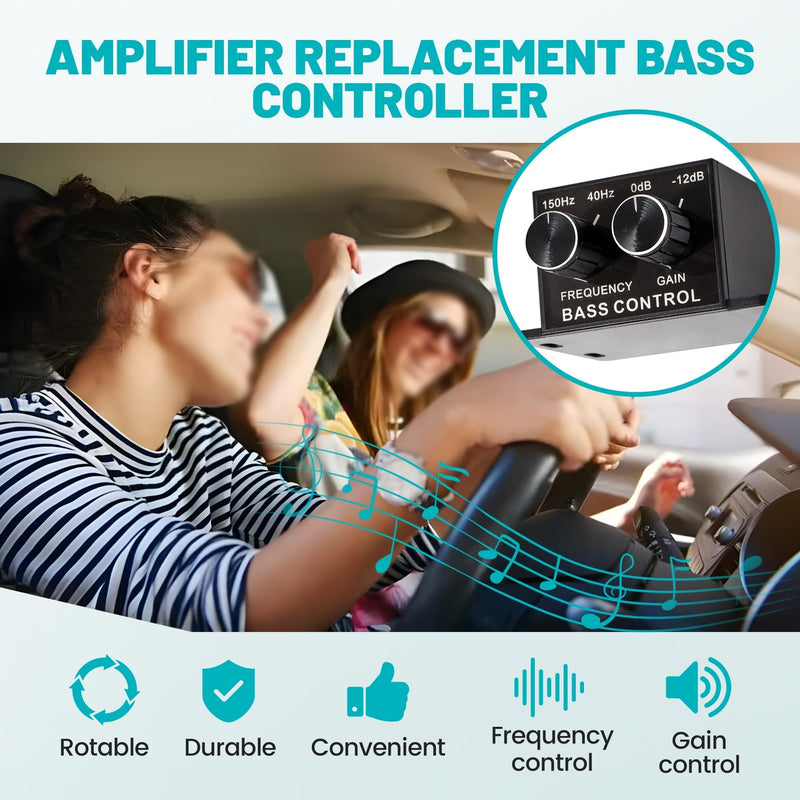  [AUSTRALIA] - NuIth Universal Amplifier RCA Bass Controller, Car Audio Level Volume Control Knob, Bass Control Knob Controller, Gain Control Adjust Knob Car Audio Regulator Amplifier for Most Vehicles