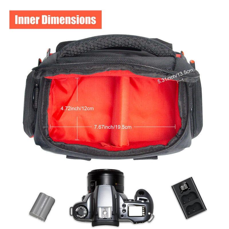  [AUSTRALIA] - FOSOTO Camera Shoulder Bag Case Compatible for Nikon D3000 D3200 D3300 D5100 D5300 D7500 D500 D610 Canon 2000D T8i SL2 T7i DSLR Cameras Small