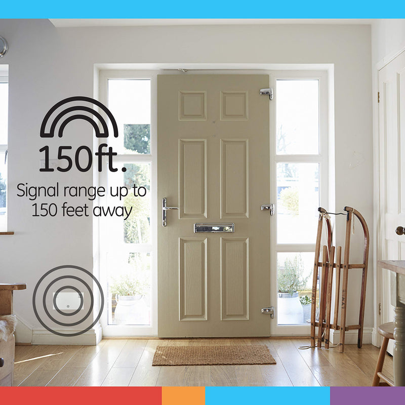  [AUSTRALIA] - GE Wireless Doorbell Kit, Battery-Operated Receiver, 1 Push Button, 2 Melodies, 4 Volume Levels, 150 Ft Range, Mountable, White, 19247