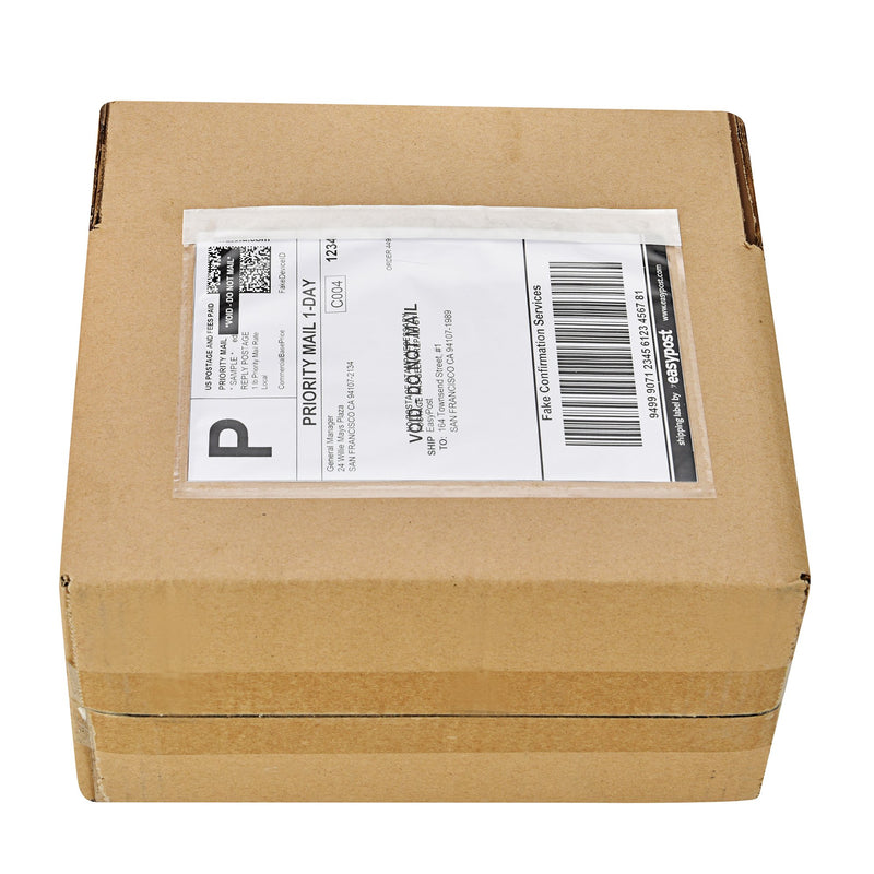 SJPACK 7.5" x 5.5" Clear Adhesive Top Loading Packing List, Label Envelopes Pouches - 100 Packs 100 Bags - LeoForward Australia