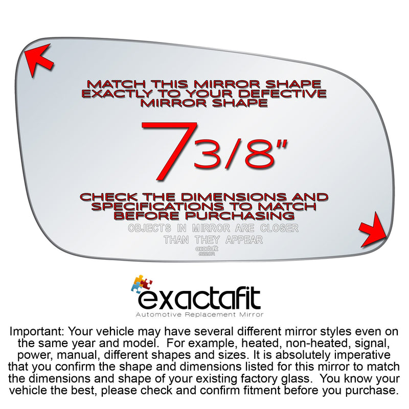 exactafit 8220R Passenger Side Mirror Glass Replacement Plus 3m Adhesives Compatible With Volkswagen Cabrio Golf Jetta Passat Right Hand Door Wing RH - LeoForward Australia