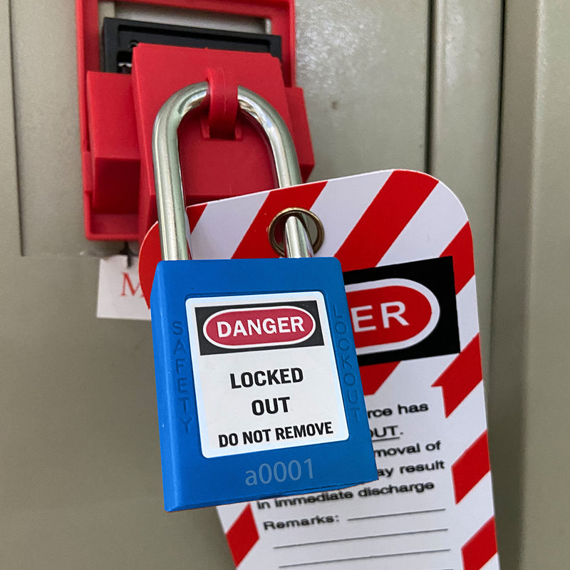  [AUSTRALIA] - Lockout Tagout Lock 5pcs Set Loto Product Padlocks for Lock Out Tag Out Stations and Devices (Blue, Key Alike) Blue