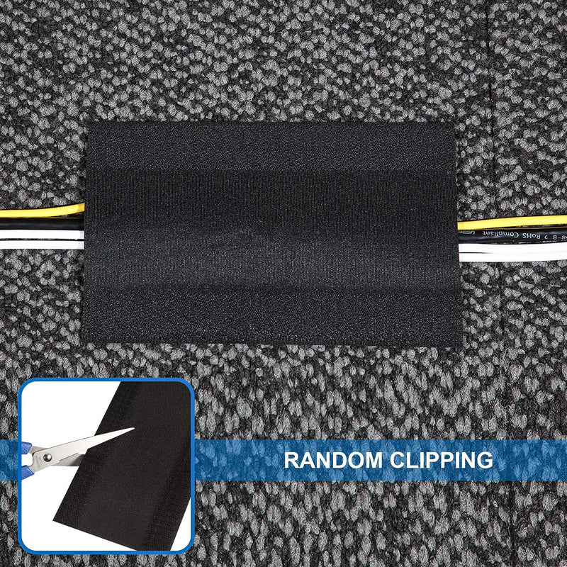  [AUSTRALIA] - Cable Grip Floor Cable Cover Cords Cable Protector Cable Management Only for Commercial Office Carpet (Black,1 Piece) 1 Piece Black
