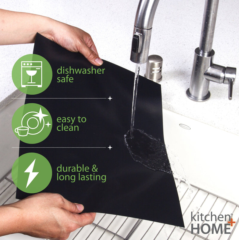  [AUSTRALIA] - Kitchen + Home Oven Liner Set of 2 – Large Heavy Duty 100% PFOA & BPA Free – Non-stick Reusable Oven Liner for Gas, Electric & Microwave Ovens – Works as Baking Mat & Grill Mat