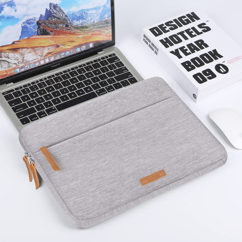  [AUSTRALIA] - Lacdo 360° Protective Laptop Sleeve Case for 13 inch New MacBook Air M2 A2681 M1 A2337 A2179 2022-2018, 13" New MacBook Pro M2 M1 A2338 A2289 A2251 2022-2016, 12.9" iPad Pro with Accessory Bag, Gray New MacBook Pro Air 13 Inch