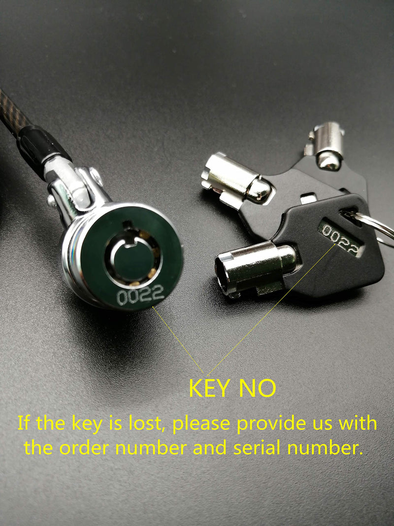  [AUSTRALIA] - Loradar Security Hardware Cable Lock Kit ,Retractable Cable Lock Portable Keyed Laptop Lock 3 Keys 6.2Ft for Monitors, Laptops, MacBooks, Tablets, iPad,Mac Mini, (Keyed Different)