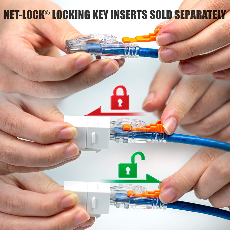 NTW NTW 1 ' Lockable CAT6 Patented Net-Lock Patch Cord, Snagless, Blue (NL-U6K-001BL) 1 feet - LeoForward Australia