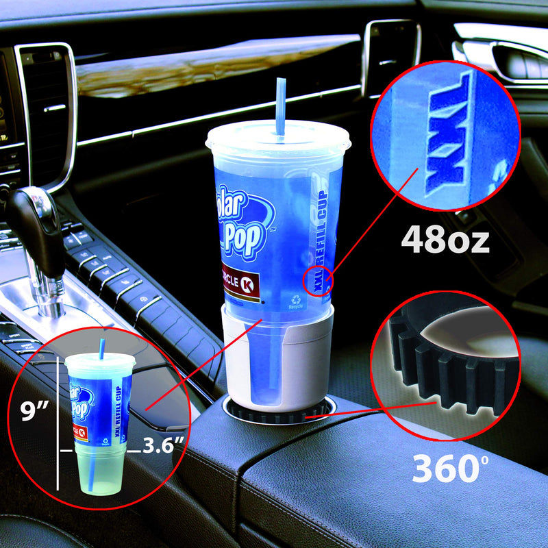  [AUSTRALIA] - Gadjit Cup Keeper 2.0 Cup Holder Adapter w/Adjustable Base Band for Hydro Flasks 18 21 24 oz, Yeti Tumbler 20 & 30 oz, Coffee & Travel Mugs 28 oz, Convenience Store Cups 48 oz, 1 Liter Bottle (Tan)