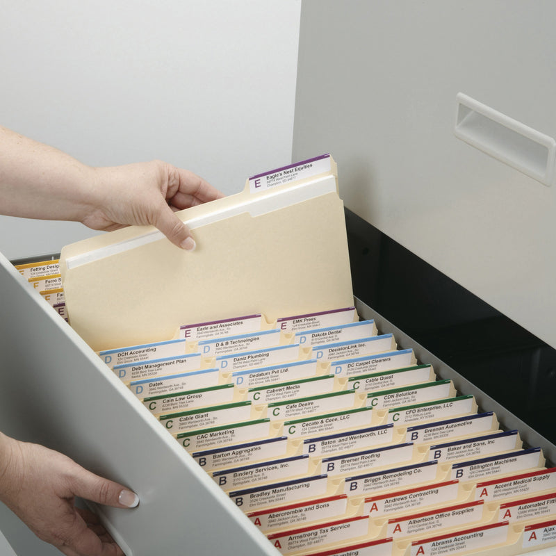 Smead File Folder, 1/3-Cut Tab, Assorted Position, Letter Size, Manila, 24 Per Pack (11928) 24 per Box 1/3 Cut, Assorted Position - LeoForward Australia