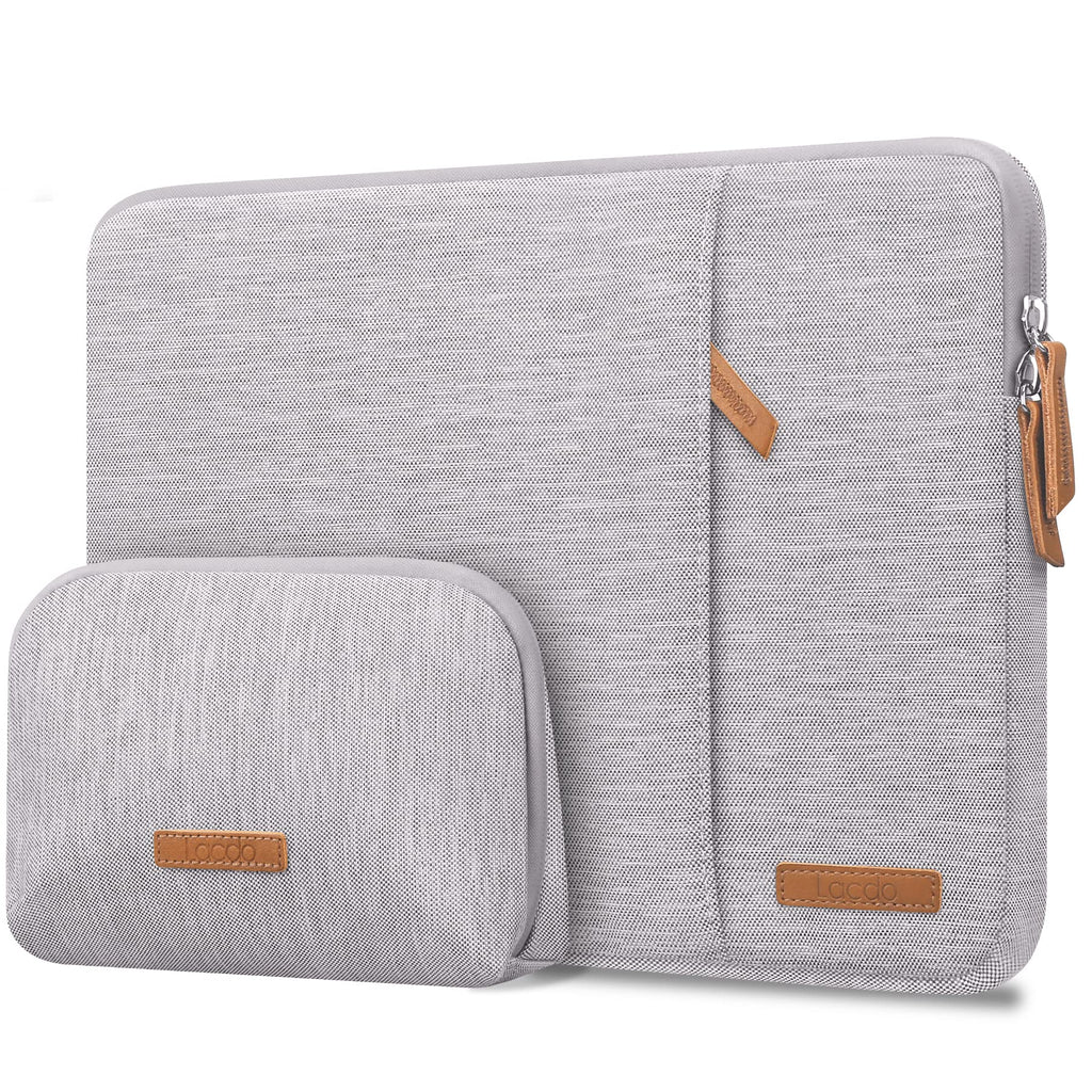  [AUSTRALIA] - Lacdo 360° Protective Laptop Sleeve Case for 13 inch New MacBook Air M2 A2681 M1 A2337 A2179 A1932, 13" New MacBook Pro M2 M1 A2338 A2251 A2289 A2159 A1989, 12.9" New iPad Pro with Accessory Bag, Gray New MacBook Pro Air 13 Inch