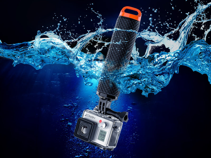  [AUSTRALIA] - Waterproof Floating Hand Grip Compatible with GoPro Hero 10 9 8 7 6 5 4 3+ 2 1 Session Black Silver Handler & Handle Mount Accessories Kit for Water Sport and Action Cameras (Orange) Orange