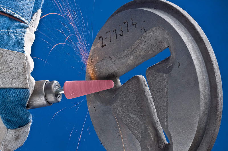  [AUSTRALIA] - PFERD grinding point set STEEL EDGE, 10 pieces, shaft ø 6 mm, coarse, pink corundum, 33920131 - for edge use on steel and cast steel version STEEL EDGE