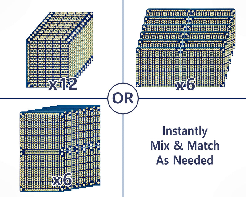  [AUSTRALIA] - ElectroCookie Snappable PCB, Strip Board with Power Rails for Electronics Projects Compatible for DIY Arduino Soldering Projects, Gold-Plated, 3.8"x3.5" (3 Pack, Blue) 1.Blue