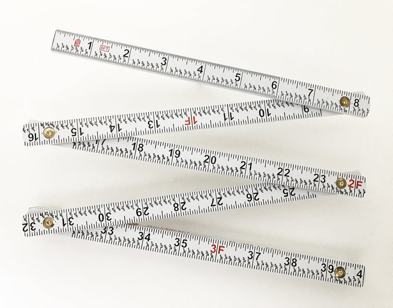  [AUSTRALIA] - PERFECT MEASURING TAPE Co. FR-72 Carpenter's Folding Rule Lightweight Composite Construction Ruler with Easy-Read Inch Fractions - 6.5ft / 2m