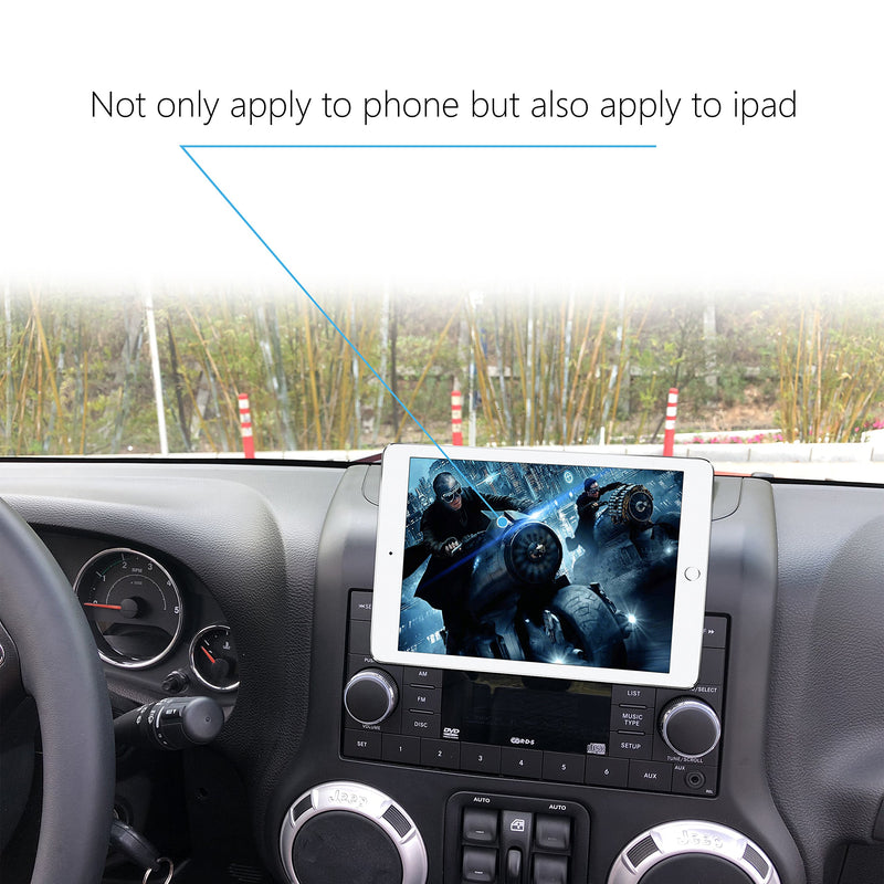 Bestaoo Phone Holder, IPAD Centre Dash Console Mount Universal Car Tablet Mobile Phone Holder for Jeep Wrangler JK 2012-2017 - Black - LeoForward Australia